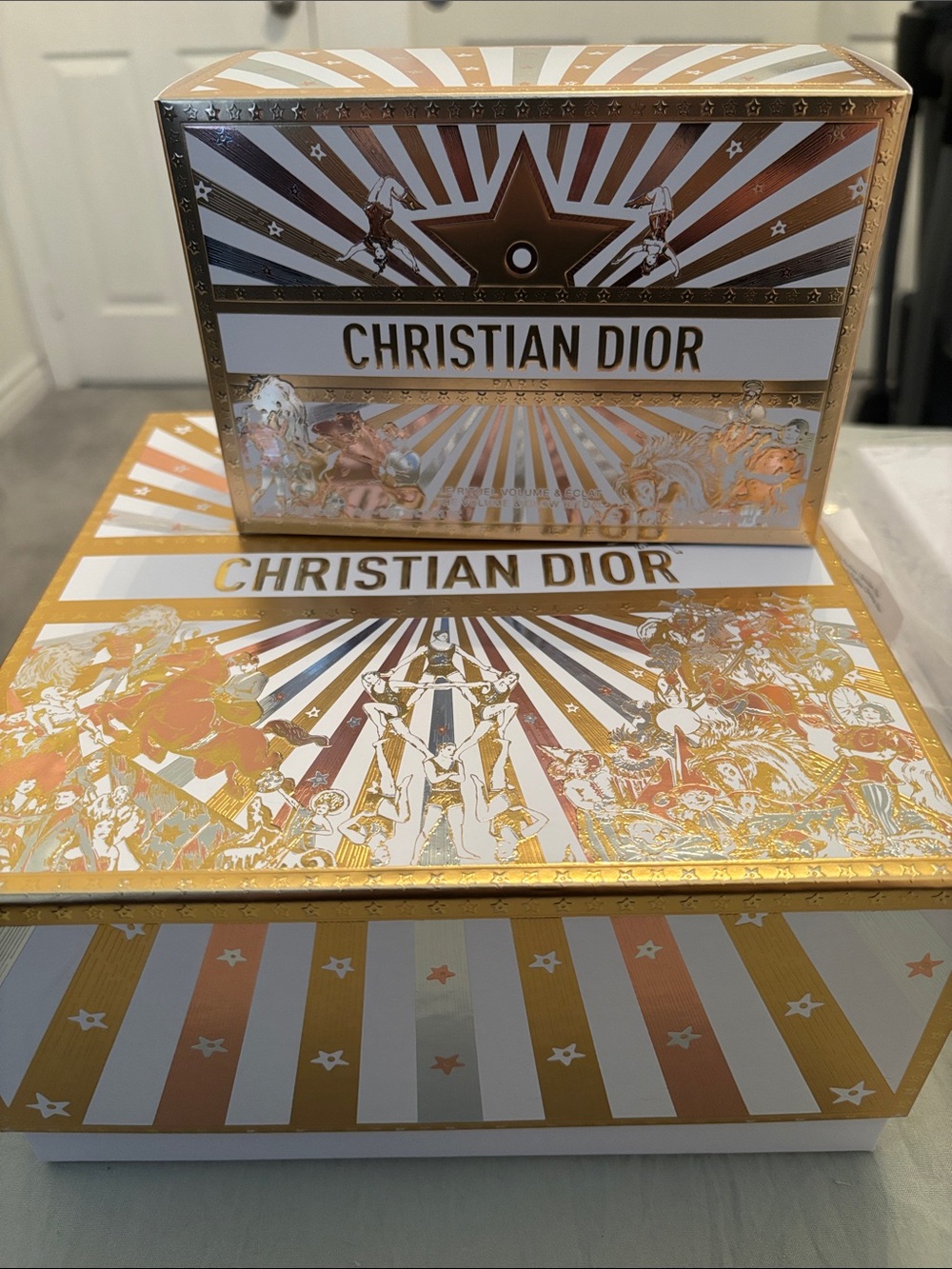 Dior White and Gold Decorative Gift Box Set